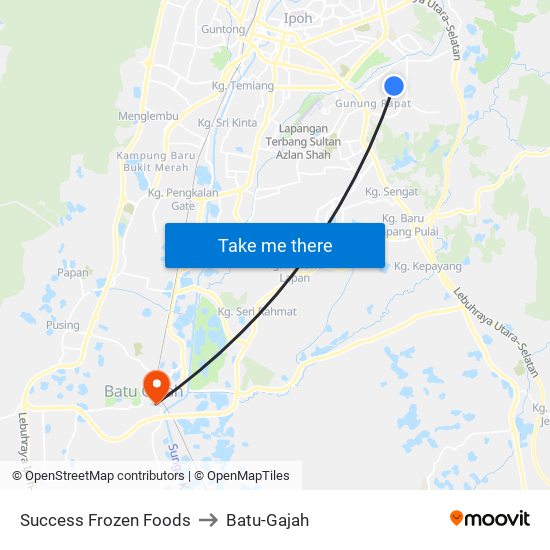 Success Frozen Foods to Batu-Gajah map