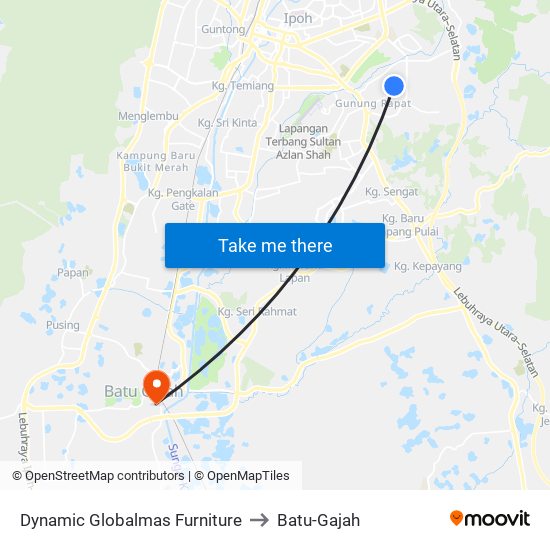 Dynamic Globalmas Furniture to Batu-Gajah map