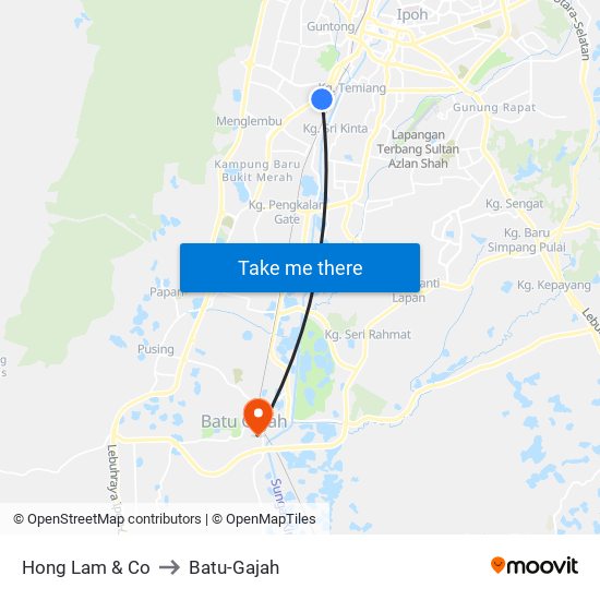 Hong Lam & Co to Batu-Gajah map