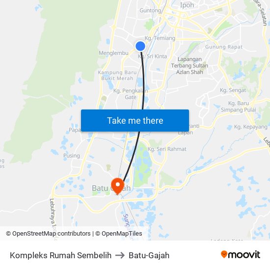 Kompleks Rumah Sembelih to Batu-Gajah map