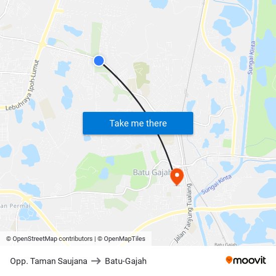 Opp. Taman Saujana to Batu-Gajah map
