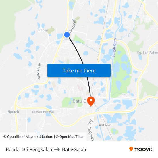 Bandar Sri Pengkalan to Batu-Gajah map