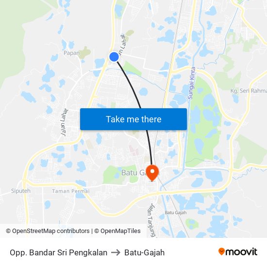 Opp. Bandar Sri Pengkalan to Batu-Gajah map