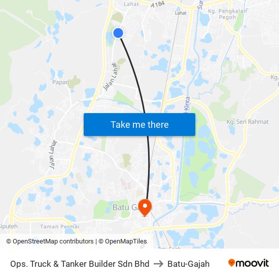 Ops. Truck & Tanker Builder Sdn Bhd to Batu-Gajah map