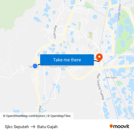 Sjkc Seputeh to Batu-Gajah map