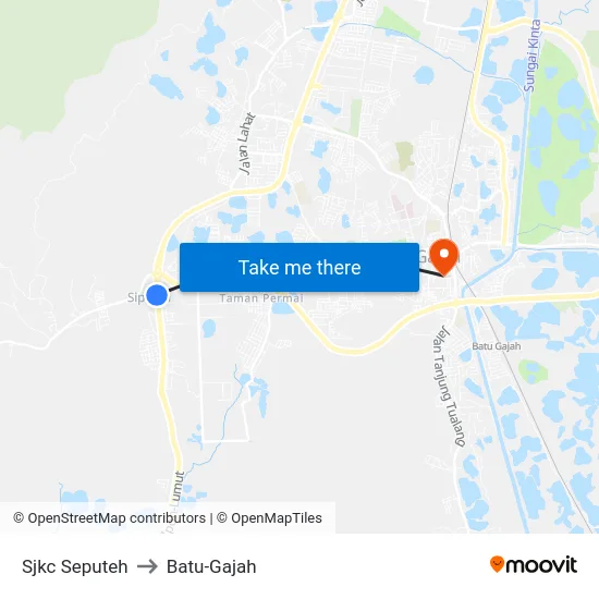 Sjkc Seputeh to Batu-Gajah map