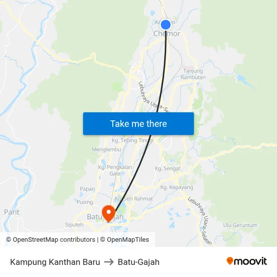 Kampung Kanthan Baru to Batu-Gajah map