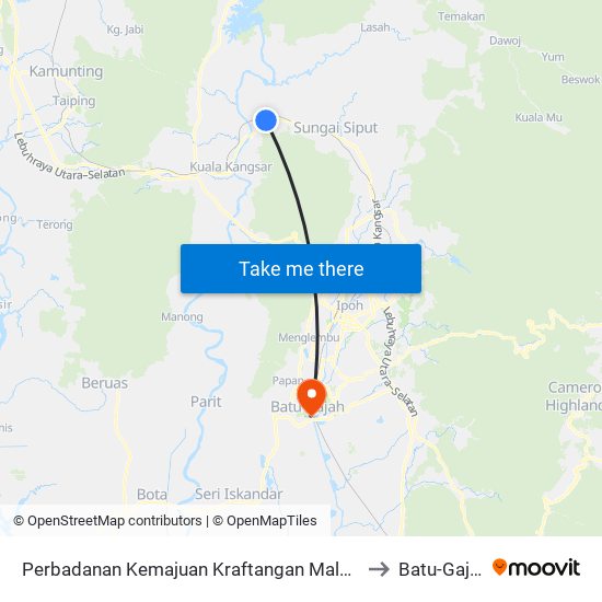 Perbadanan Kemajuan Kraftangan Malaysia to Batu-Gajah map