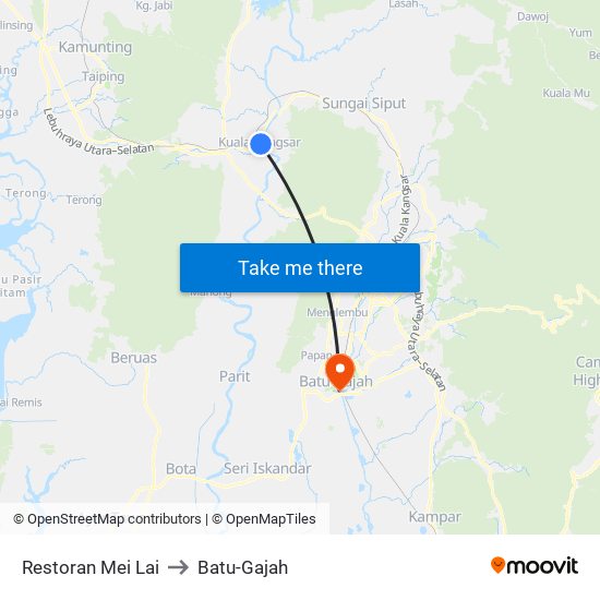 Restoran Mei Lai to Batu-Gajah map