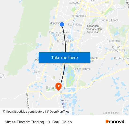 Simee Electric Trading to Batu-Gajah map