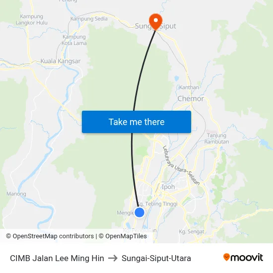 CIMB Jalan Lee Ming Hin to Sungai-Siput-Utara map