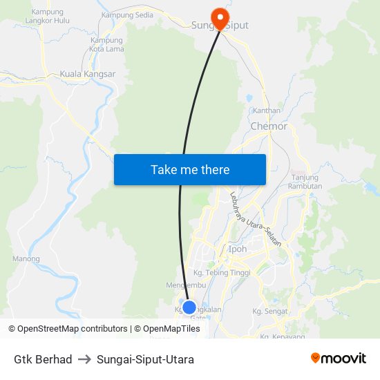 Gtk Berhad to Sungai-Siput-Utara map