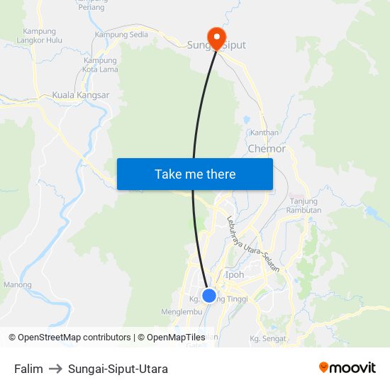 Falim to Sungai-Siput-Utara map