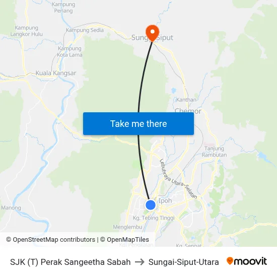 SJK (T) Perak Sangeetha Sabah to Sungai-Siput-Utara map