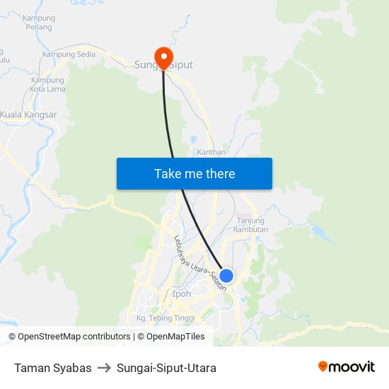 Taman Syabas to Sungai-Siput-Utara map