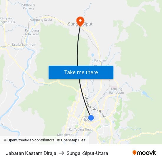 Jabatan Kastam Diraja to Sungai-Siput-Utara map