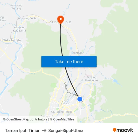 Taman Ipoh Timur to Sungai-Siput-Utara map