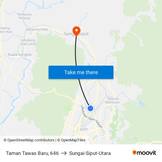 Taman Tawas Baru, 646 to Sungai-Siput-Utara map