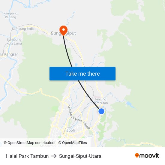 Halal Park Tambun to Sungai-Siput-Utara map