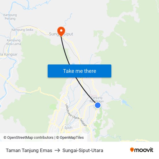 Taman Tanjung Emas to Sungai-Siput-Utara map