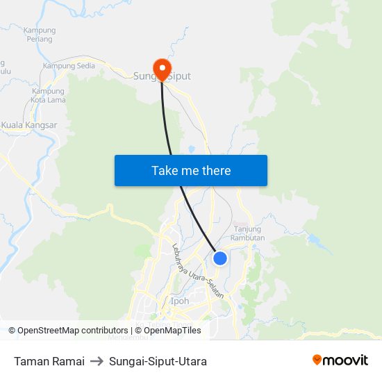 Taman Ramai to Sungai-Siput-Utara map