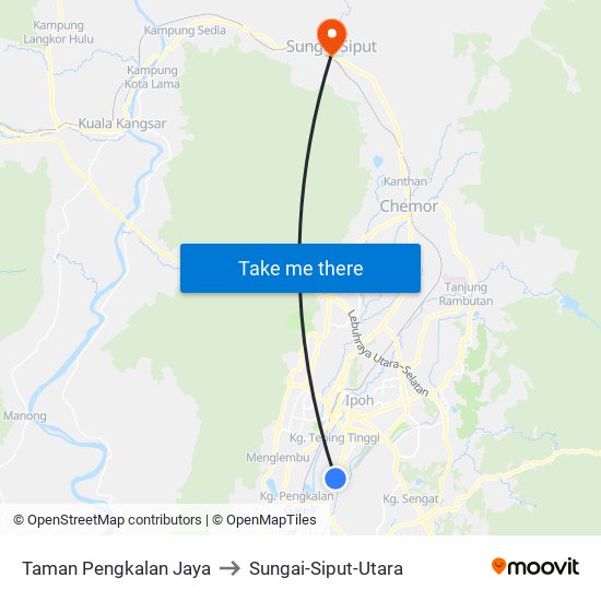 Taman Pengkalan Jaya to Sungai-Siput-Utara map