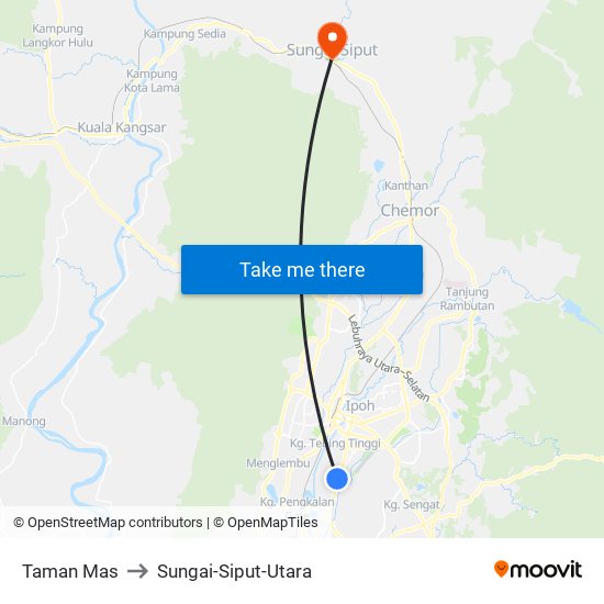 Taman Mas to Sungai-Siput-Utara map