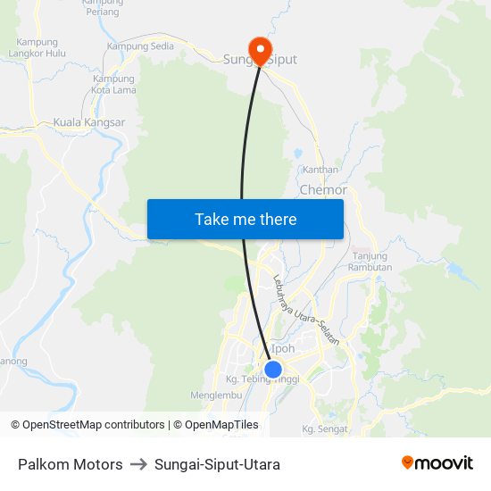 Palkom Motors to Sungai-Siput-Utara map