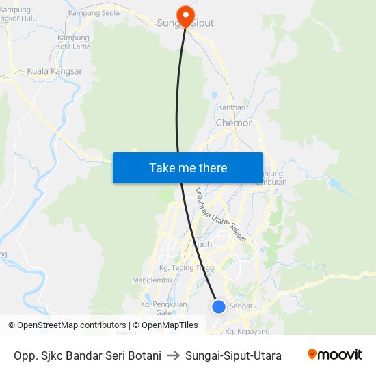 Opp. Sjkc Bandar Seri Botani to Sungai-Siput-Utara map