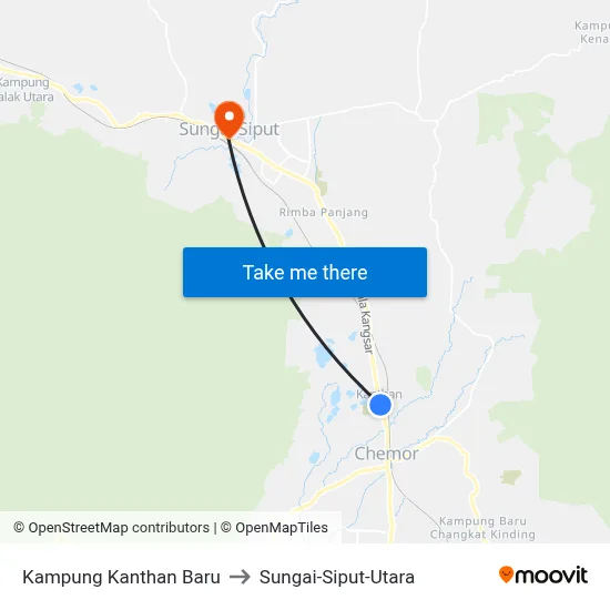 Kampung Kanthan Baru to Sungai-Siput-Utara map