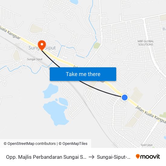 Opp. Majlis Perbandaran Sungai Siput (U) to Sungai-Siput-Utara map