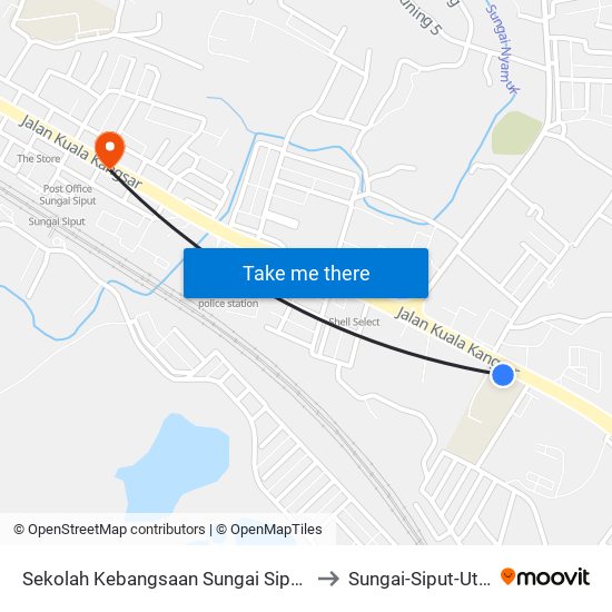 Sekolah Kebangsaan Sungai Siput (U) to Sungai-Siput-Utara map