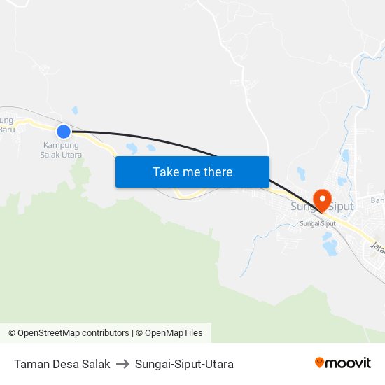 Taman Desa Salak to Sungai-Siput-Utara map