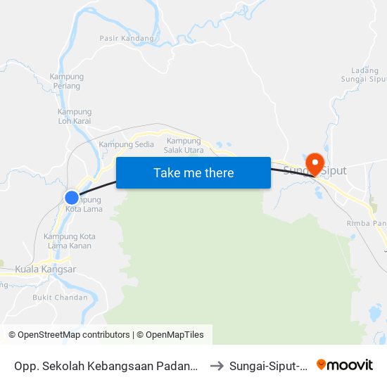 Opp. Sekolah Kebangsaan Padang Ampang to Sungai-Siput-Utara map
