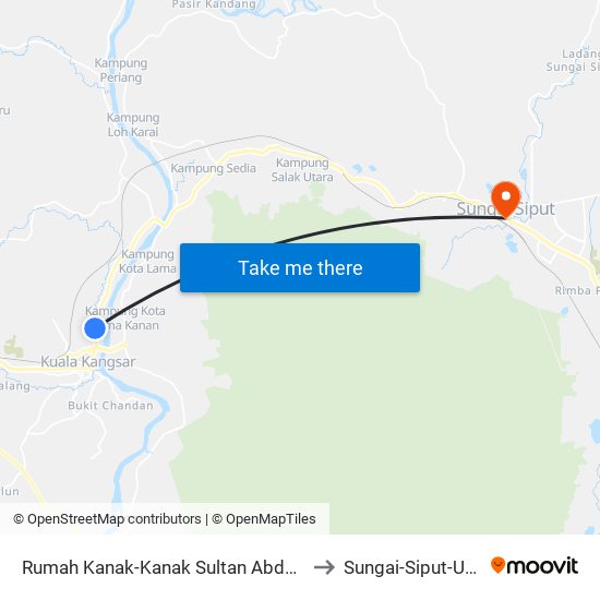 Rumah Kanak-Kanak Sultan Abdul Aziz to Sungai-Siput-Utara map