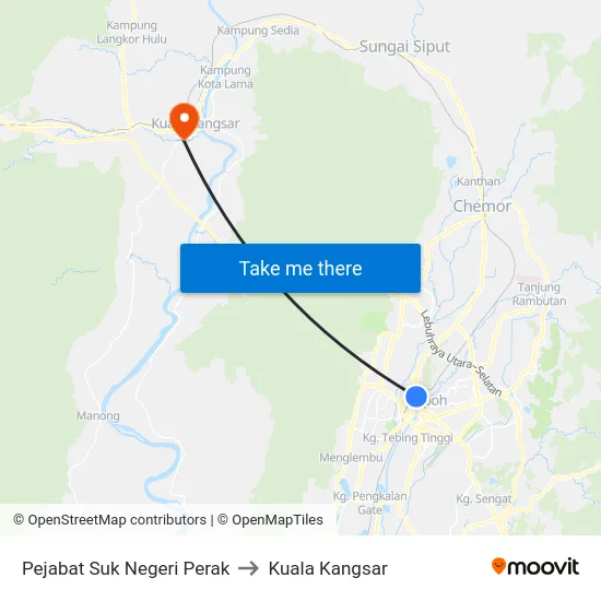 Pejabat Suk Negeri Perak to Kuala Kangsar map
