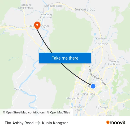 Flat Ashby Road to Kuala Kangsar map