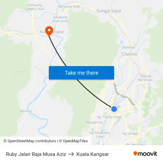 Ruby Jalan Raja Musa Aziz to Kuala Kangsar map