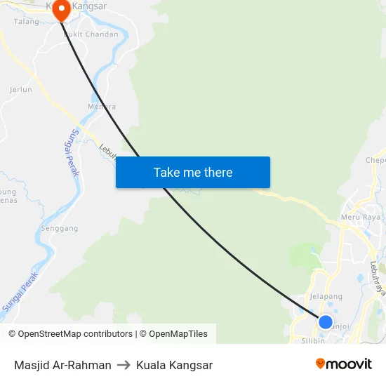 Masjid Ar-Rahman to Kuala Kangsar map