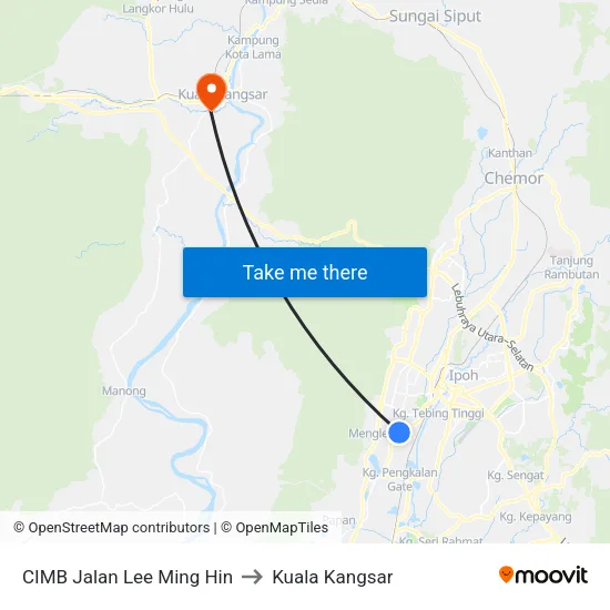 CIMB Jalan Lee Ming Hin to Kuala Kangsar map