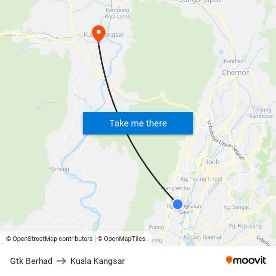 Gtk Berhad to Kuala Kangsar map