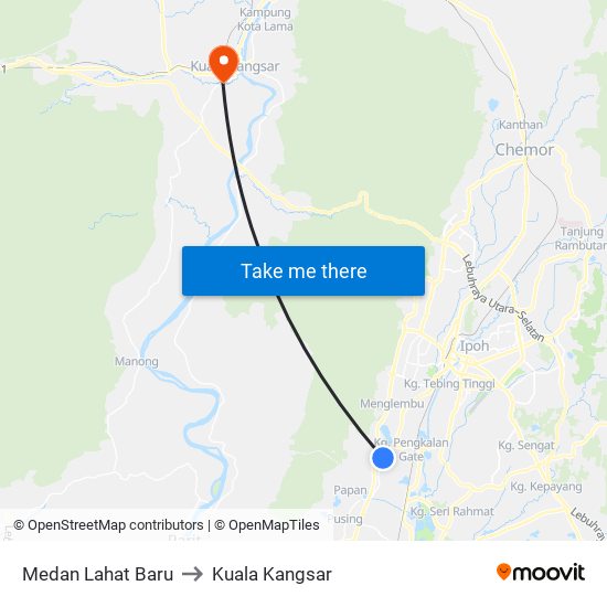 Medan Lahat Baru to Kuala Kangsar map