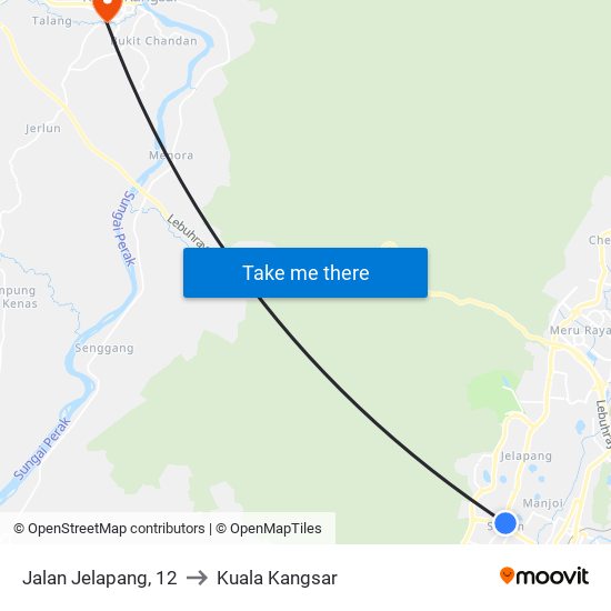 Jalan Jelapang, 12 to Kuala Kangsar map