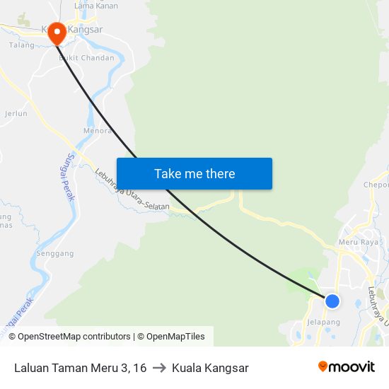 Laluan Taman Meru 3, 16 to Kuala Kangsar map