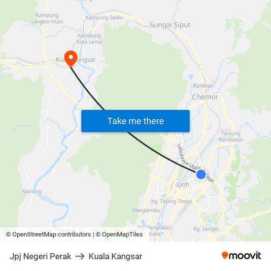 Jpj Negeri Perak to Kuala Kangsar map