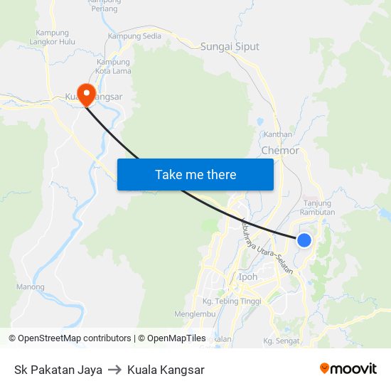 Sk Pakatan Jaya to Kuala Kangsar map