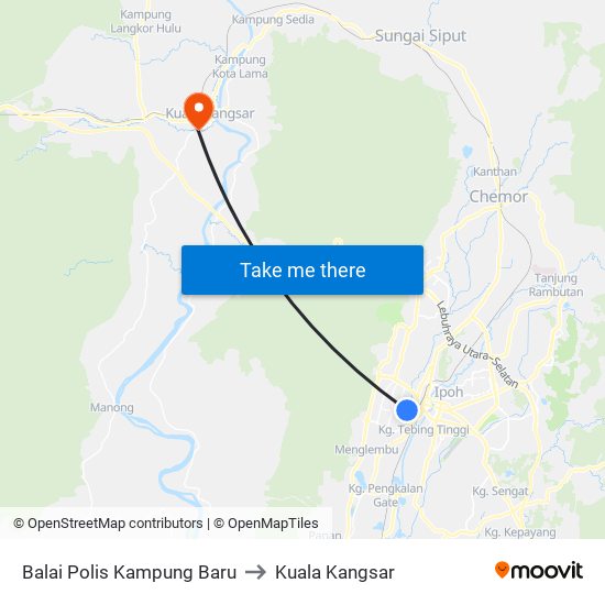 Balai Polis Kampung Baru to Kuala Kangsar map