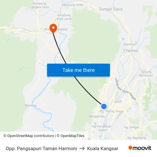 Opp. Pangsapuri Taman Harmoni to Kuala Kangsar map