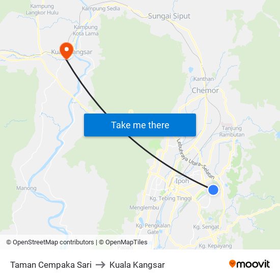 Taman Cempaka Sari to Kuala Kangsar map