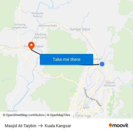 Masjid At-Taiybin to Kuala Kangsar map